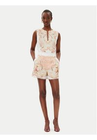 TwinSet - TWINSET Bluzka 251TT2442 Beżowy Regular Fit. Kolor: beżowy. Materiał: len #2