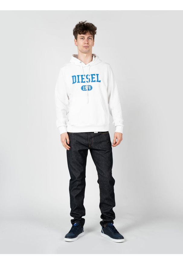 Diesel Bluza "S-Ginn" | A03826-0HAYT-100 | Mężczyzna | Biały. Kolor: biały. Materiał: bawełna, poliester. Wzór: nadruk. Styl: sportowy