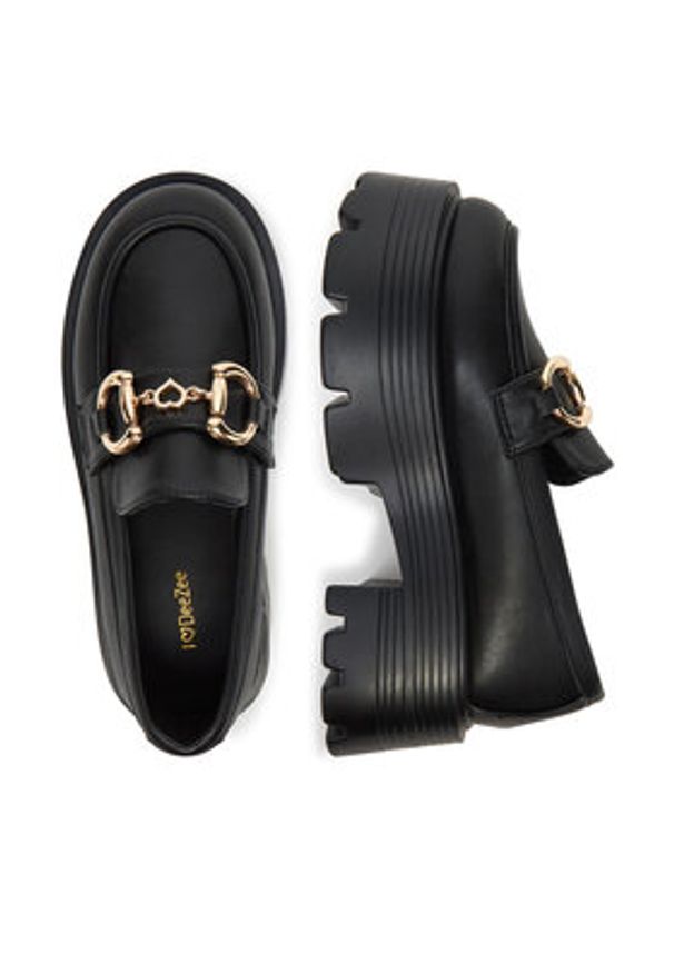 DeeZee Loafersy 23106-1 Czarny. Kolor: czarny. Materiał: materiał, syntetyk, skóra