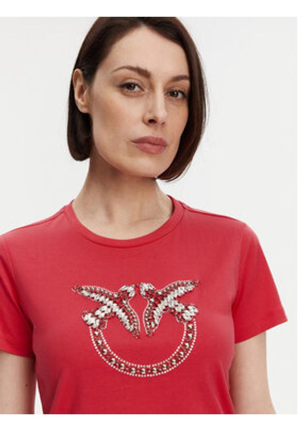 Pinko - PINKO T-Shirt Quentin 100535 A2G7 Czerwony Regular Fit. Kolor: czerwony. Materiał: bawełna