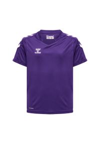 Hummel Core XK Kids Poly Jersey S/S. Kolor: biały, wielokolorowy, niebieski. Materiał: jersey. Długość rękawa: krótki rękaw. Długość: krótkie