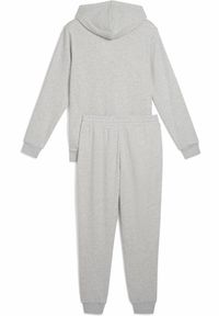 Dres Puma Hooded Sweat Suit Tr, Mężczyźni. Kolor: wielokolorowy, czarny, szary. Materiał: dresówka. Wzór: aplikacja, haft