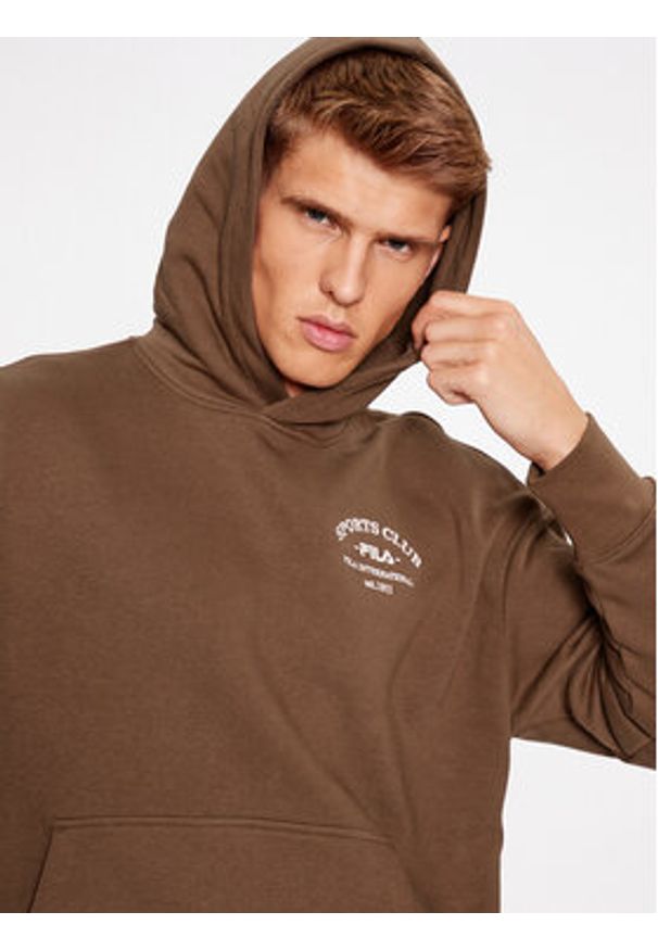 Fila Bluza FAM0503 Brązowy Oversize. Kolor: brązowy. Materiał: bawełna