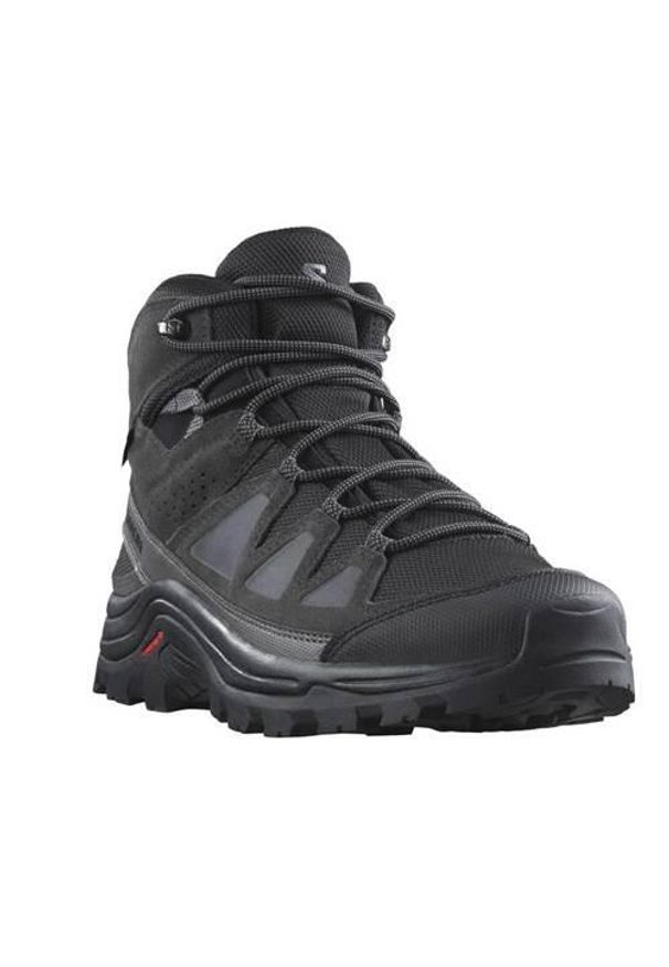 salomon - Buty trekkingowe męskie Salomon Quest Rove Mid Gtx. Wysokość cholewki: za kostkę. Zapięcie: sznurówki. Kolor: czarny. Materiał: guma, syntetyk, tkanina, materiał. Szerokość cholewki: normalna