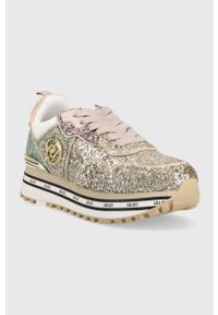 Liu Jo sneakersy WONDER kolor złoty BA3021EX13504178. Nosek buta: okrągły. Zapięcie: sznurówki. Kolor: złoty. Materiał: guma. Obcas: na platformie #4