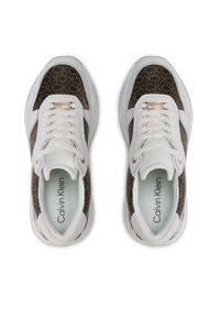 Calvin Klein Sneakersy Chunky Intern Wedge Lace Up-Mono HW0HW01439 Biały. Kolor: biały. Materiał: skóra