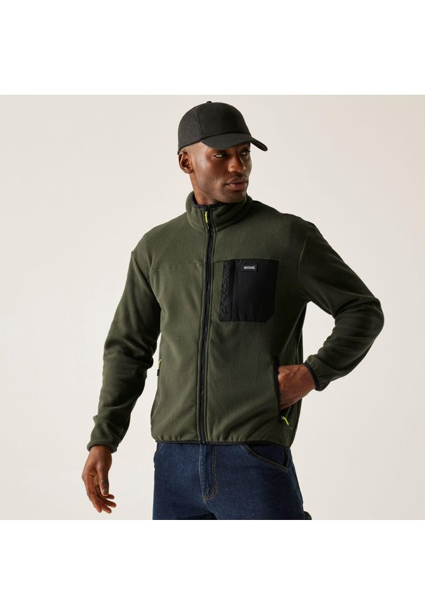 Regatta - Polar turystyczny męski Frankie Full Zip. Kolor: zielony. Materiał: polar. Sport: turystyka piesza