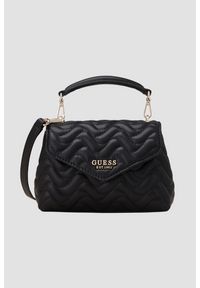 Guess - GUESS Czarna pikowana torebka damska Mini. Kolor: czarny. Materiał: pikowane. Styl: elegancki, casual. Rodzaj torebki: na ramię