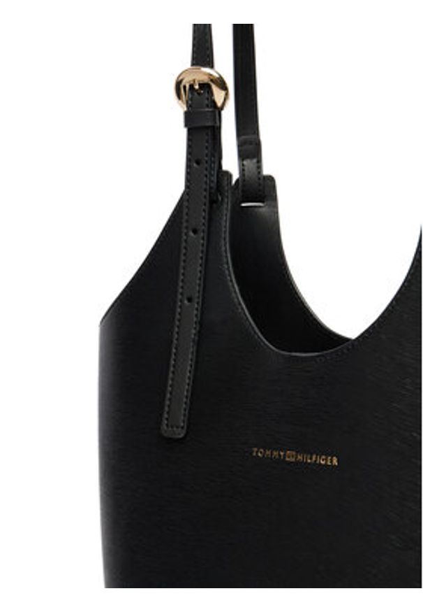 TOMMY HILFIGER - Tommy Hilfiger Torebka Th Modern Tote AW0AW18618 Czarny. Kolor: czarny. Materiał: skórzane