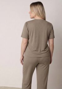 Born2be - Zielony Komplet Bawełniany o Fasonie Oversize T-shirt i Spodnie Azilane. Kolor: zielony. Materiał: bawełna #8