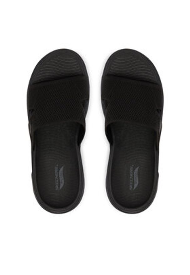 skechers - Skechers Klapki GO WALK Arch Fit 2.0 140865/BBK Czarny. Kolor: czarny. Materiał: materiał