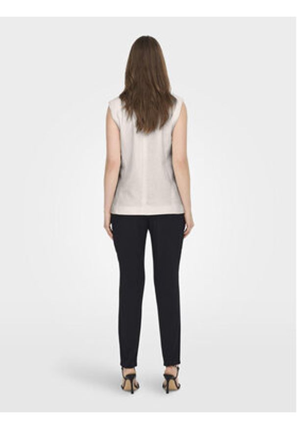 only - ONLY Kamizelka Caro 15278794 Biały Loose Fit. Kolor: biały. Materiał: wiskoza
