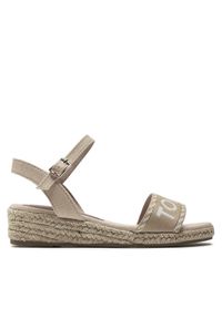 TOMMY HILFIGER - Tommy Hilfiger Espadryle Rope Wedge Sandal T3A7-33287-0890 M Beżowy. Kolor: beżowy. Materiał: materiał #1