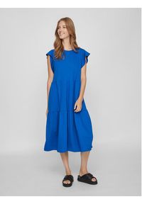 Vila Sukienka codzienna Summer 14087542 Niebieski Loose Fit. Okazja: na co dzień. Kolor: niebieski. Materiał: syntetyk, bawełna. Typ sukienki: proste. Styl: casual #3