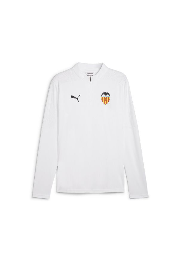 Puma - Męska bluza treningowa z zamkiem 1/4 Valencia CF PUMA White. Kolor: biały. Sport: piłka nożna
