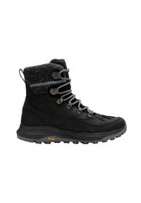 Buty trekkingowe damskie Merrell Siren 4 Thermo Mid Zip Wp. Wysokość cholewki: za kostkę. Zapięcie: sznurówki. Kolor: czarny. Materiał: tkanina, skóra. Szerokość cholewki: normalna. Styl: sportowy