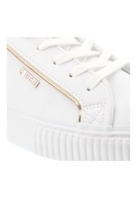 Big-Star - Białe Sneakersy Big Star Wygodne Obuwie Damskie. Okazja: na co dzień. Zapięcie: sznurówki. Kolor: biały. Materiał: guma, syntetyk, materiał. Szerokość cholewki: normalna