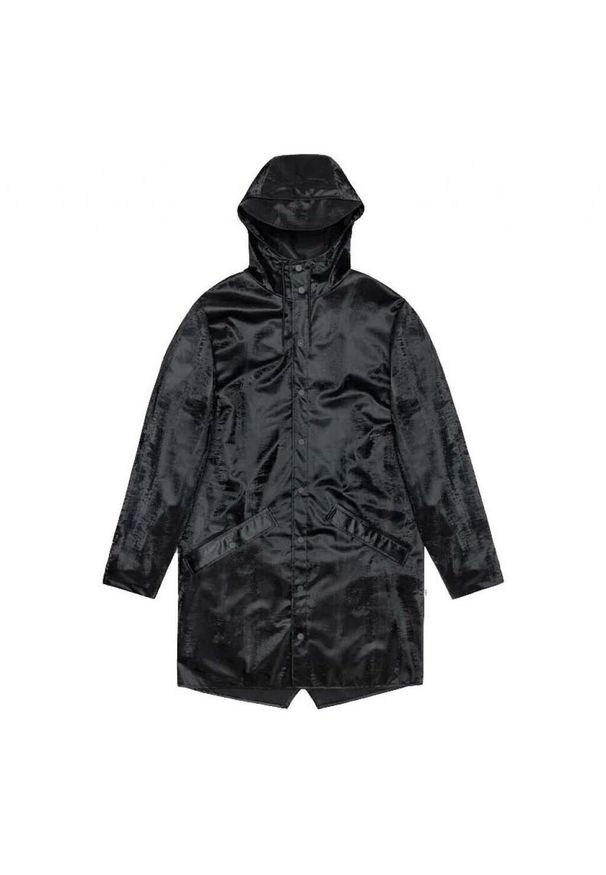Rains - Kurtka RAINS LONG JACKET W3 Czarny. Kolor: czarny. Materiał: tkanina, syntetyk