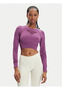 Brubeck Koszulka techniczna LC1002W Fioletowy Slim Fit. Kolor: fioletowy. Materiał: syntetyk
