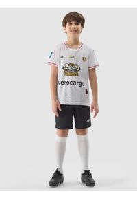 4f - Koszulka klubowa wyjazdowa z sezonu 2023/24 dziecięca 4F x Piast Gliwice - biała. Kolor: biały. Materiał: dzianina