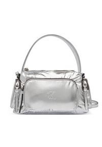Calvin Klein Torebka Pocket Silver Nylon Small Bag LV04F3443G Srebrny. Kolor: srebrny. Materiał: skórzane #5