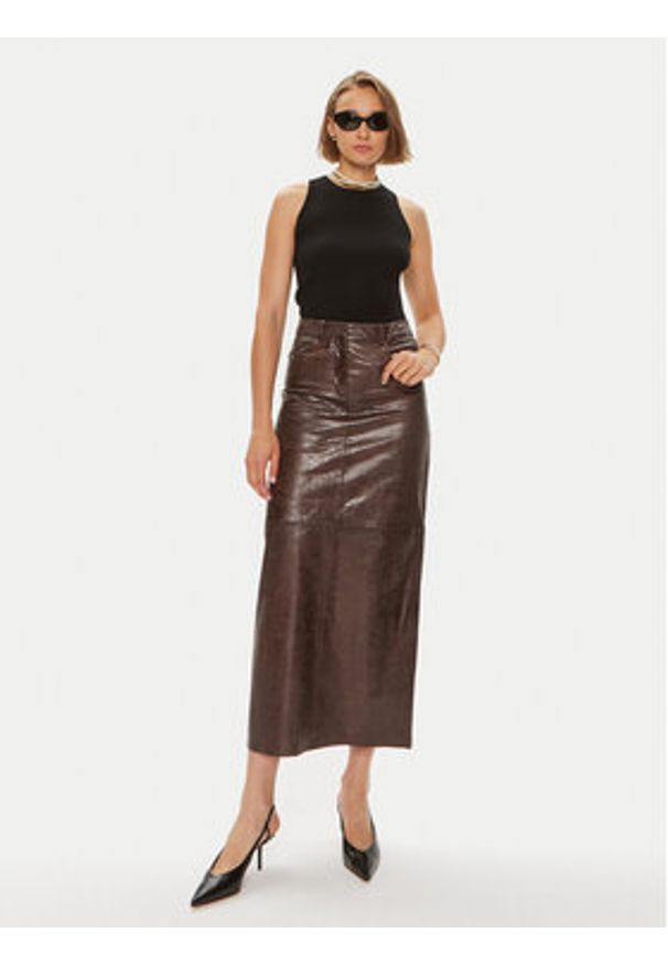 Weekend Max Mara Top Olimpo 2425366021 Czarny Slim Fit. Kolor: czarny. Materiał: syntetyk