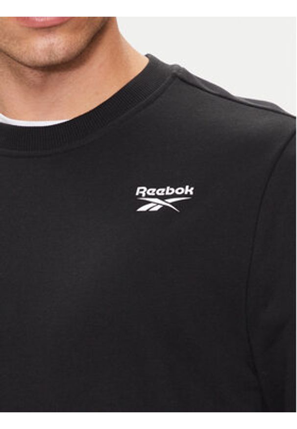 Reebok Bluza Identity Small Logo 100050282 Czarny Regular Fit. Kolor: czarny. Materiał: bawełna, syntetyk