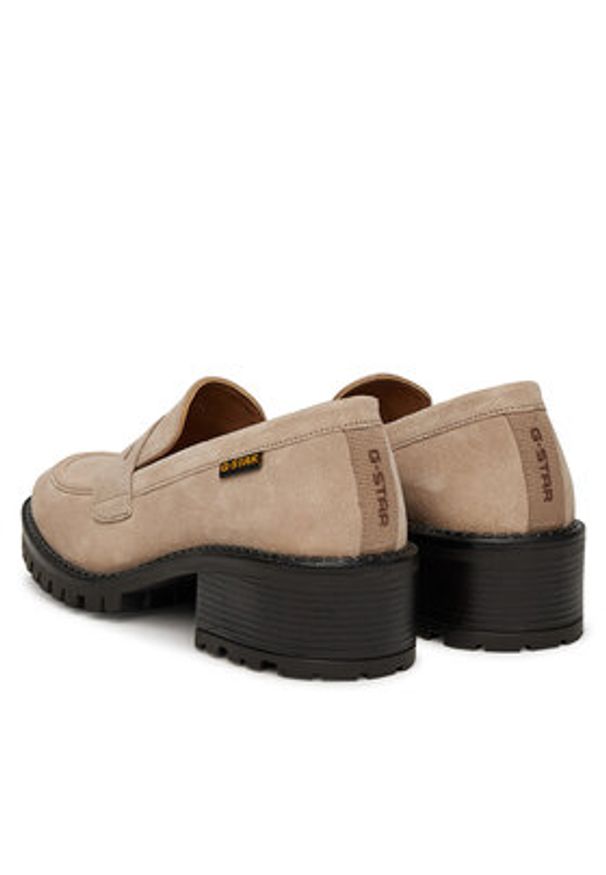 G-Star RAW - G-Star Raw Loafersy WI34-JANELLE-01 Beżowy. Kolor: beżowy. Materiał: zamsz, skóra