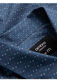 Ombre Clothing - Bawełniana koszula męska we wzory SLIM FIT - niebieska V4 OM-SHCS-0151 - XXL. Kolor: niebieski. Materiał: bawełna. Styl: klasyczny #6