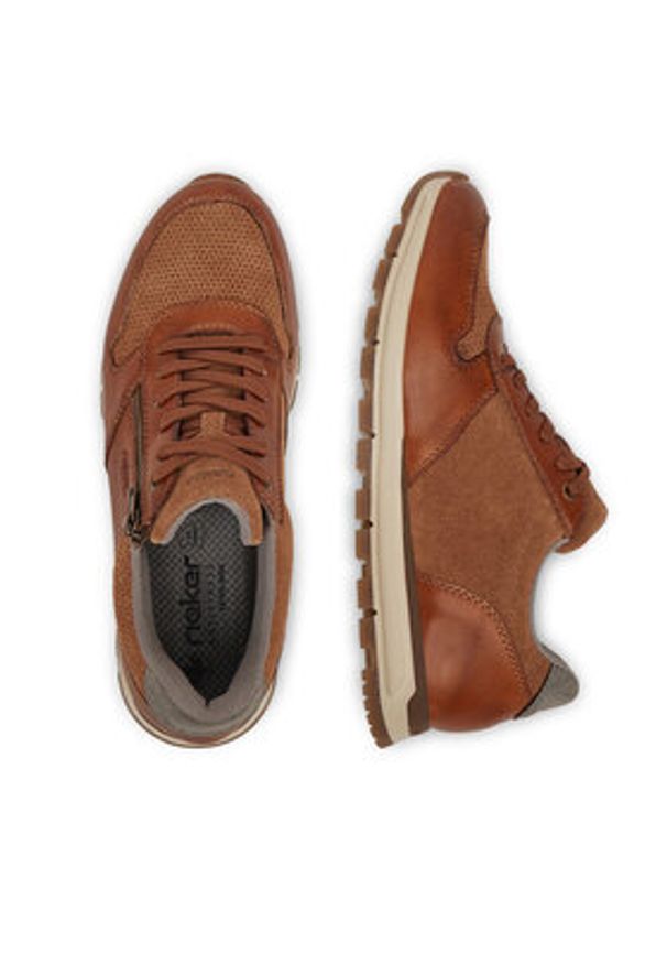 Rieker Sneakersy B0505-24 Brązowy. Kolor: brązowy. Materiał: skóra