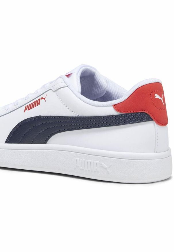 Puma - Młodzieżowe skórzane sneakersy Smash 3.0 PUMA. Kolor: biały, niebieski, czerwony, wielokolorowy. Materiał: skóra