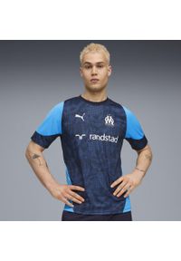 Puma - Męska koszulka treningowa Olympique Marsylia PUMA New Navy Bleu Azur Blue. Kolor: niebieski. Sport: piłka nożna