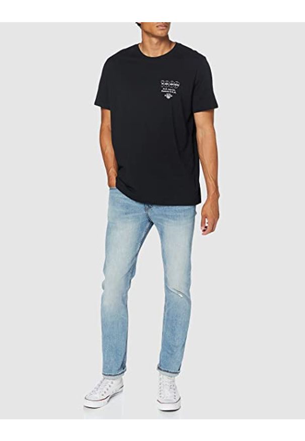 Lee - LEE SEASONAL LOGO TEE MĘSKI T-SHIRT KOSZULKA LOGO NADRUK BLACK L61QFE01 112114001. Wzór: nadruk