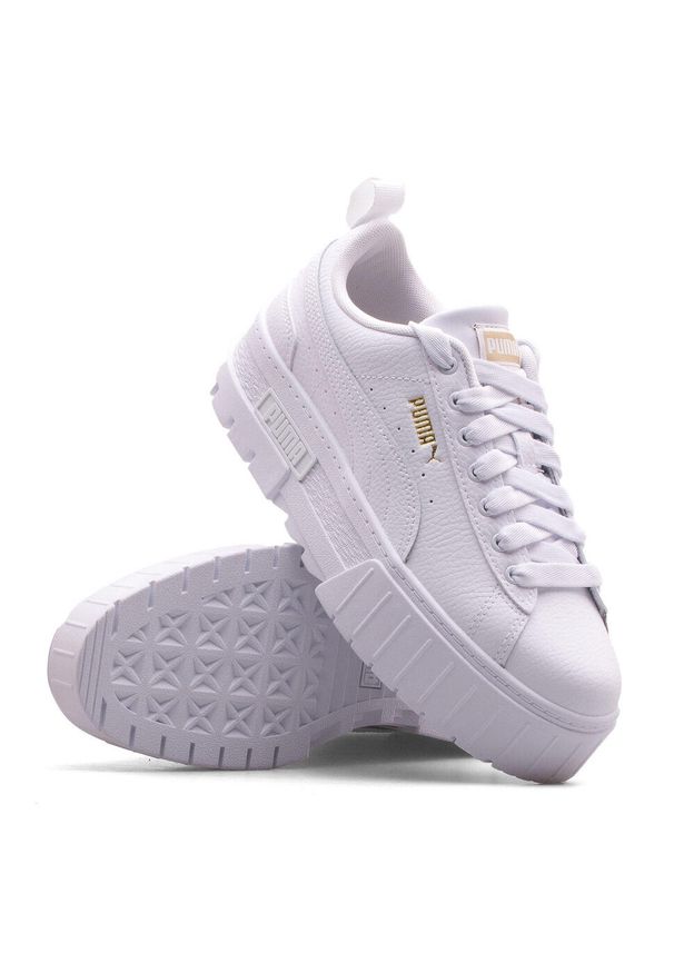Buty sportowe dziecięce Puma Mayze Lth sneakersy. Kolor: biały. Materiał: tkanina, materiał, skóra, syntetyk
