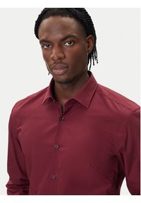 Hugo - HUGO Koszula Kenno 50289499 Bordowy Slim Fit. Kolor: czerwony. Materiał: bawełna
