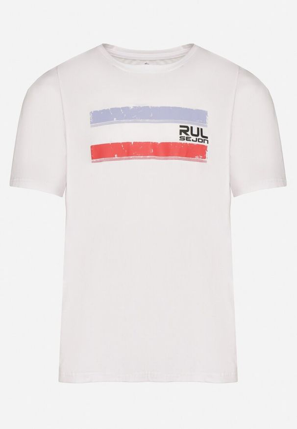 Born2be - Biała Koszulka Bawełniana z Nadrukiem Junikobia. Kolor: biały. Materiał: bawełna. Wzór: nadruk