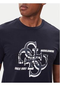 Guess T-Shirt M5BI72 I3Z14 Niebieski Slim Fit. Kolor: niebieski. Materiał: bawełna