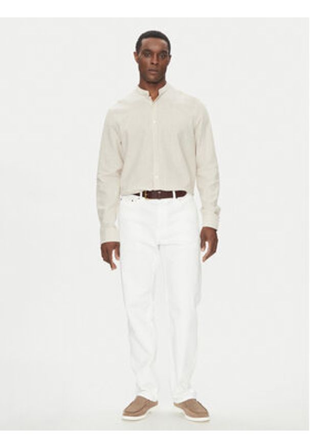 Michael Kors Koszula CS5409XHG8 Beżowy Regular Fit. Kolor: beżowy. Materiał: bawełna