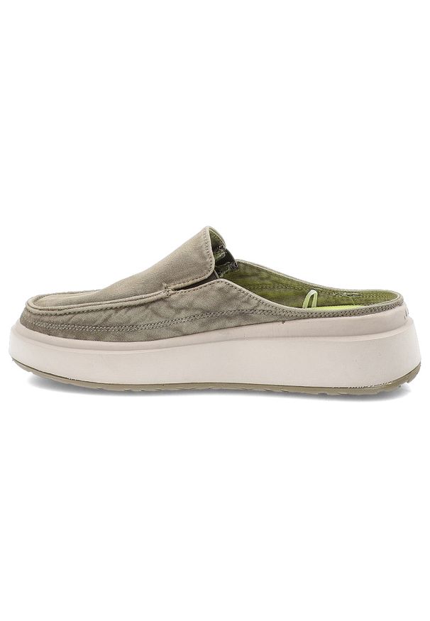 Zielone Klapki Jeep Wsuwane Obuwie Damskie. Okazja: na spacer, na co dzień. Kolor: zielony. Materiał: materiał. Sezon: lato. Styl: casual, sportowy