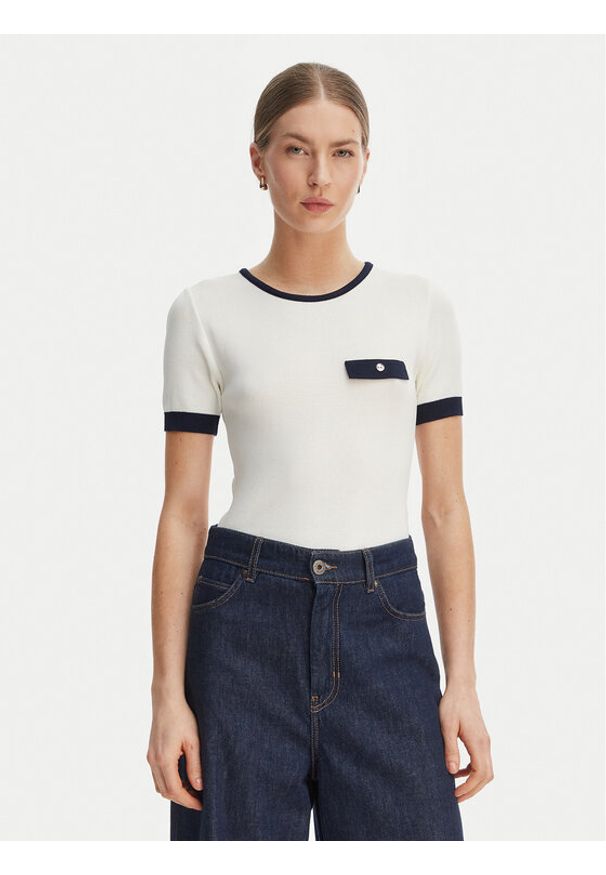 Rinascimento Bluzka CFM0012253003 Biały Slim Fit. Kolor: biały. Materiał: syntetyk