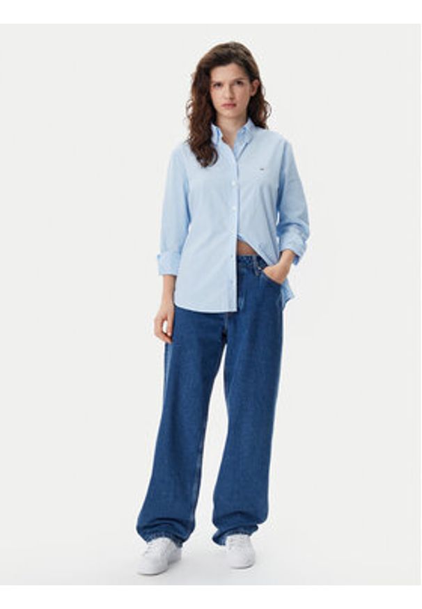 Tommy Jeans Koszula DW0DW20290 Błękitny Regular Fit. Kolor: niebieski. Materiał: bawełna