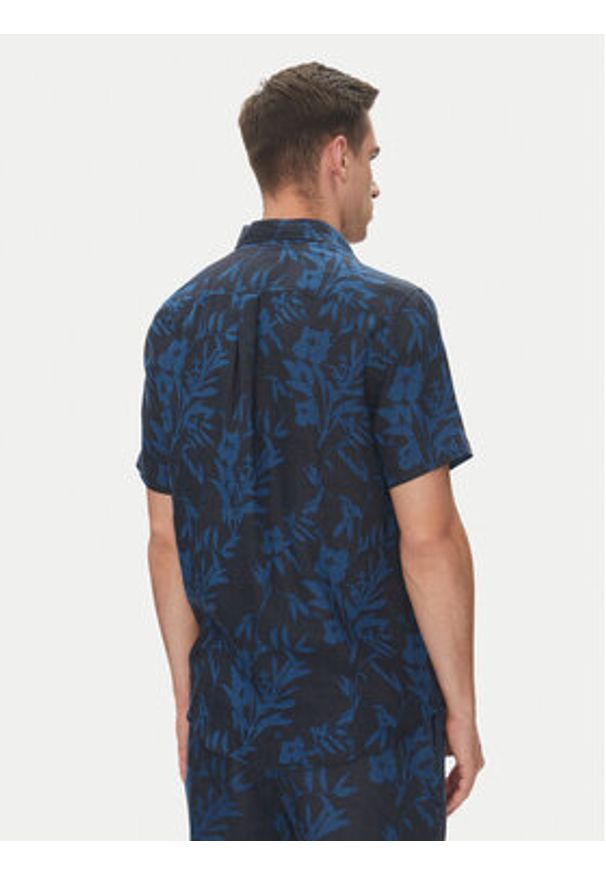TOMMY HILFIGER - Tommy Hilfiger Koszula Tropical MW0MW38586 Granatowy Regular Fit. Kolor: niebieski. Materiał: len
