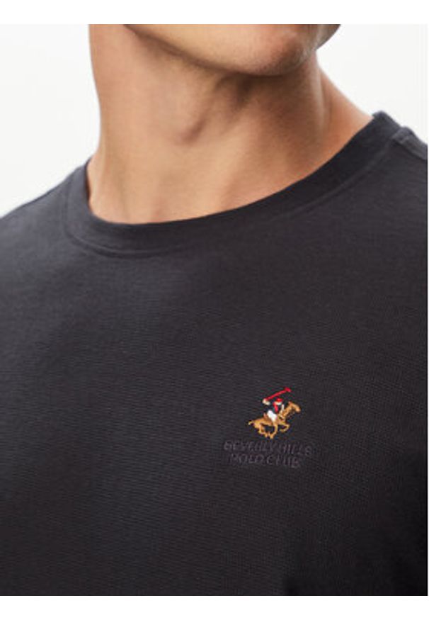 Beverly Hills Polo Club T-Shirt P-SS26M-TS0002 Granatowy Regular Fit. Typ kołnierza: polo. Kolor: niebieski. Materiał: bawełna