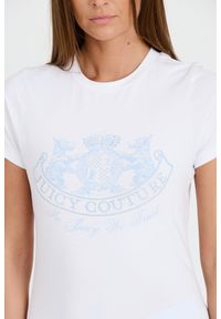 Juicy Couture - JUICY COUTURE Biały damski t-shirt Enzo Dog Crest, Rozmiar S. Kolor: czarny