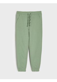 Sinsay - Spodnie dresowe jogger - zielony. Kolor: zielony. Materiał: dresówka #1