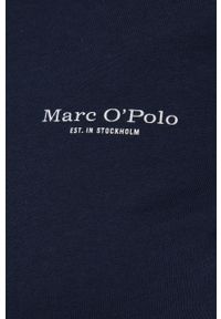 Marc O'Polo t-shirt bawełniany kolor granatowy. Typ kołnierza: polo. Kolor: niebieski. Materiał: bawełna. Wzór: nadruk #3
