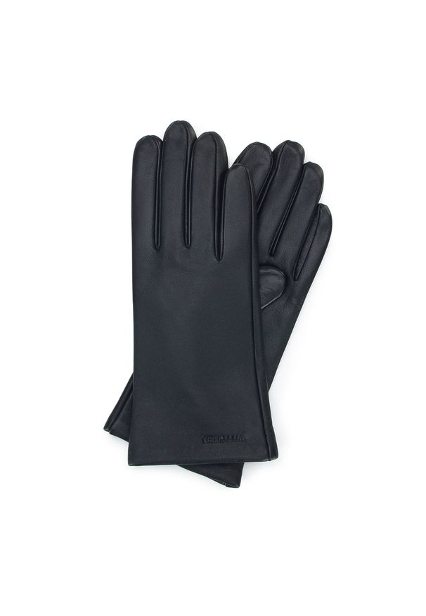 Wittchen - Damskie rękawiczki ze skóry proste czarne. Kolor: czarny. Materiał: skóra. Wzór: aplikacja, gładki. Sezon: lato. Styl: elegancki