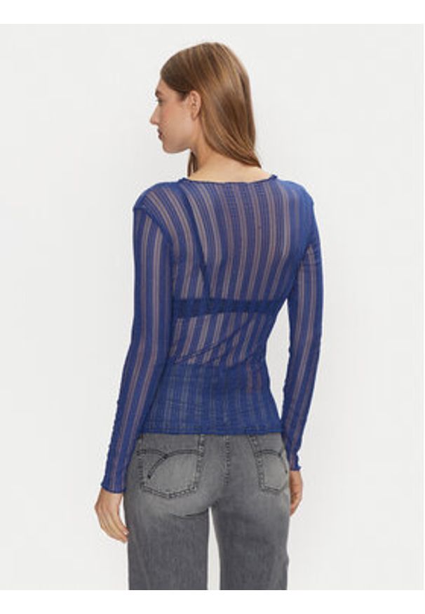 Vila Bluzka Mist 14102378 Niebieski Slim Fit. Kolor: niebieski. Materiał: syntetyk