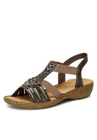 Rieker Sandały 65861-45 Szary. Kolor: szary. Materiał: materiał, syntetyk #3