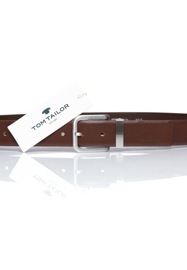 Tom Tailor - TOM TAILOR PASEK SKÓRZANY SOPO-TT293 680 35mm Ledergürtel. Materiał: skóra. Wzór: paski. Styl: klasyczny
